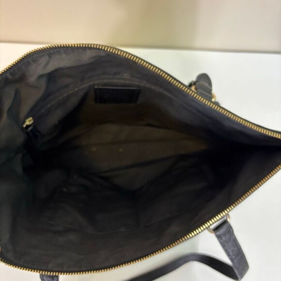 Coach Black Leather Large Shoulder Tote Bag Purse - Picture 9 of 12